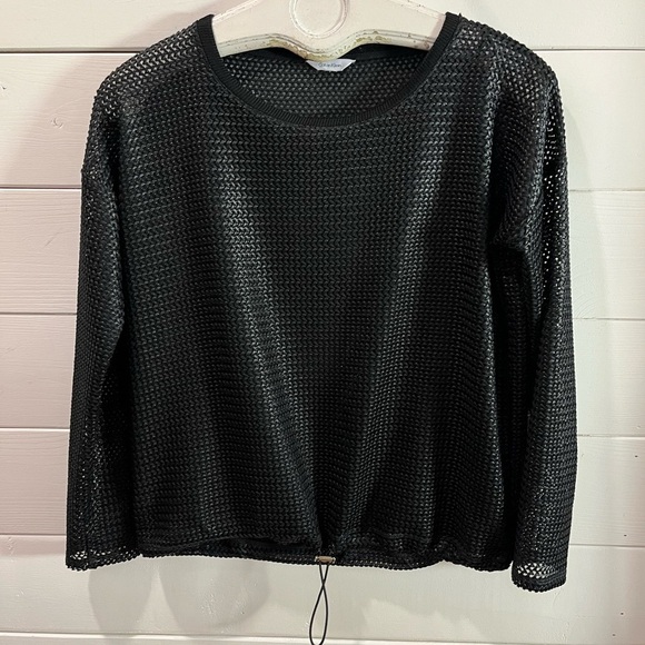 🖤 CALVIN KLEIN – Black mesh pullover – Est. size S/M - Picture 4 of 8